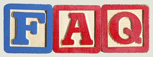 Letter blocks with letters F and A and Q for FAQ