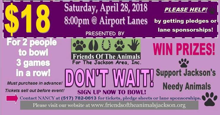 Bowl For the Animals - Moonlight Scotch Doubles Flyer